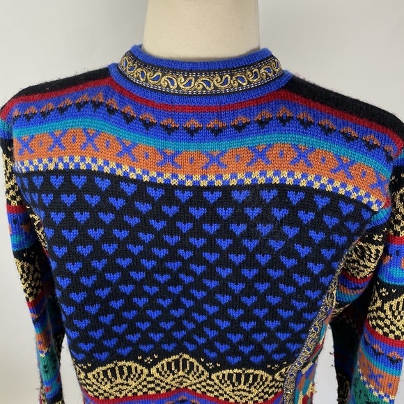 Vrikke Wool Metallic Nordic Cardigan XS #202 - Picture 10 of 13